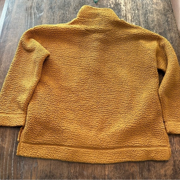 Aerie Teddy Sherpa Fleece Pullover with Buttons Brown Gold Cozy Size XS - Picture 5 of 5